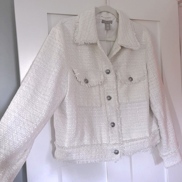 H&M Women Fringe-Trimmed Boucle Jacket - Picture 6 of 8